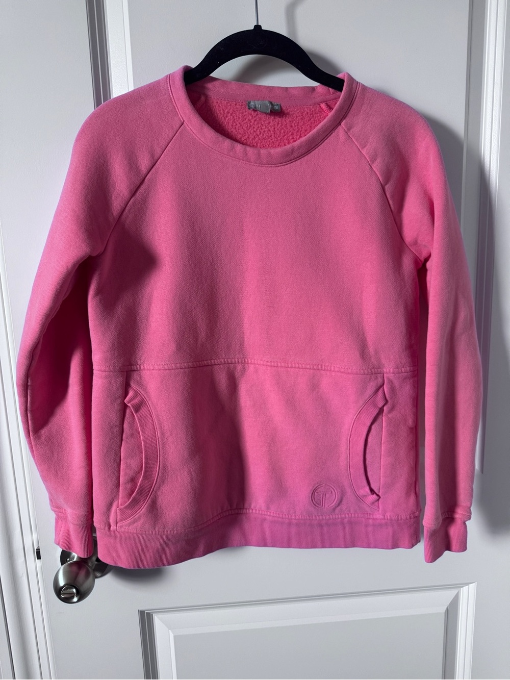 Talbots Bright Pink Crewneck Fleece Pullover-Small